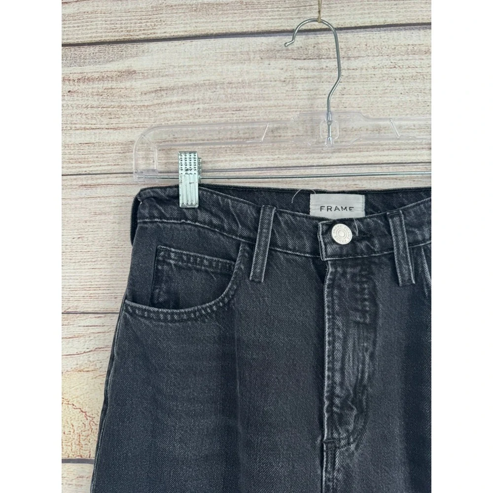 FRAME High Rise Tapered Jeans Womens 25 Inkwell Black Cotton HNTT726 - Picture 3 of 8